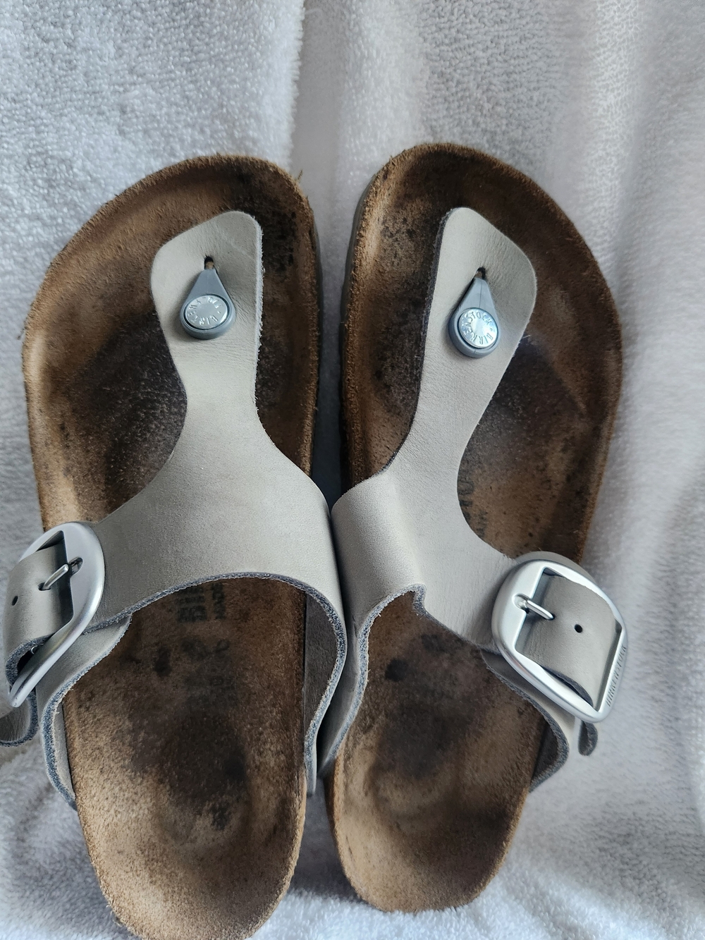 Birkenstock Gizeh Big Buckle Dove Gray Size 37 Sandals